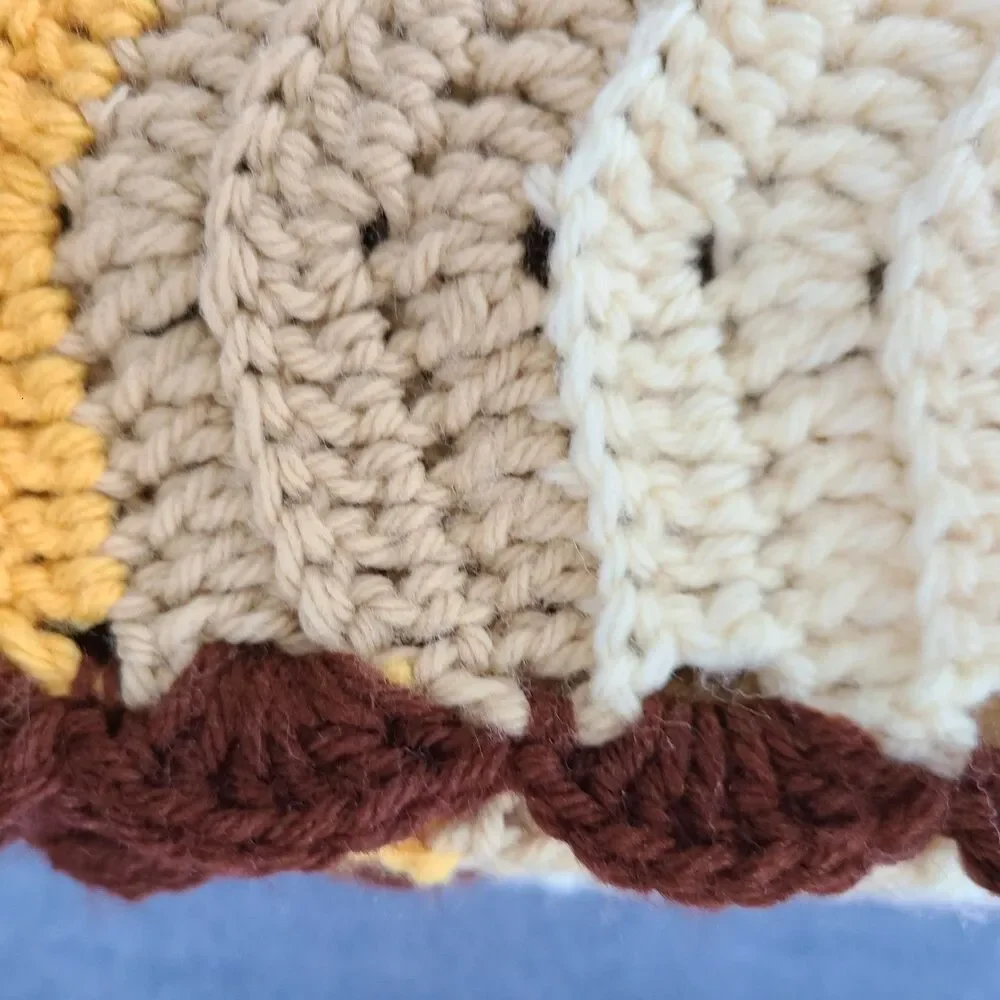 Vintage Chevron Afghan Lap Blanket Throw Blanket Couch Blanket Warm Color Zigzag